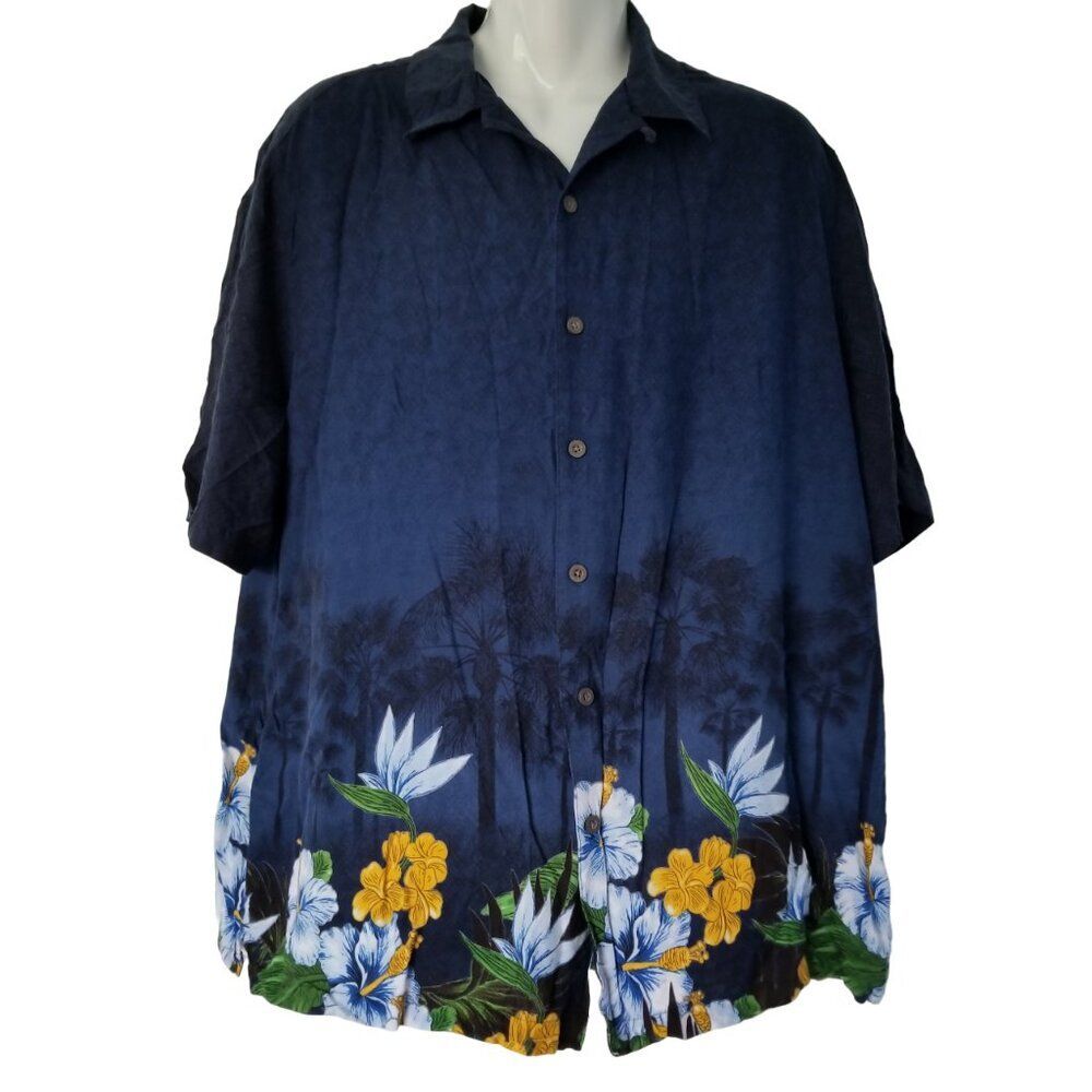 ❤️ 3/$12. George Shirt Hawaiian Tropical Button Down Men's 2XL (50-52)